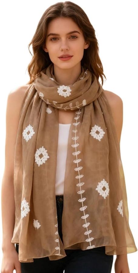 Soft Scarf for Women Girls Boho Large Lightweight Scarves Shawls Wraps for Four Seasons 70 x 35 inches