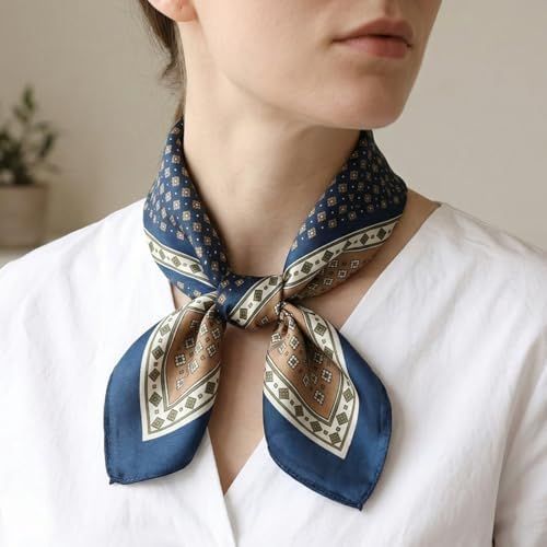 Square Lightweight Scarf for Women Soft Smooth Fabric Multi Use Neck Head Wrap Travel Daily Wear Accessory for All Seasons