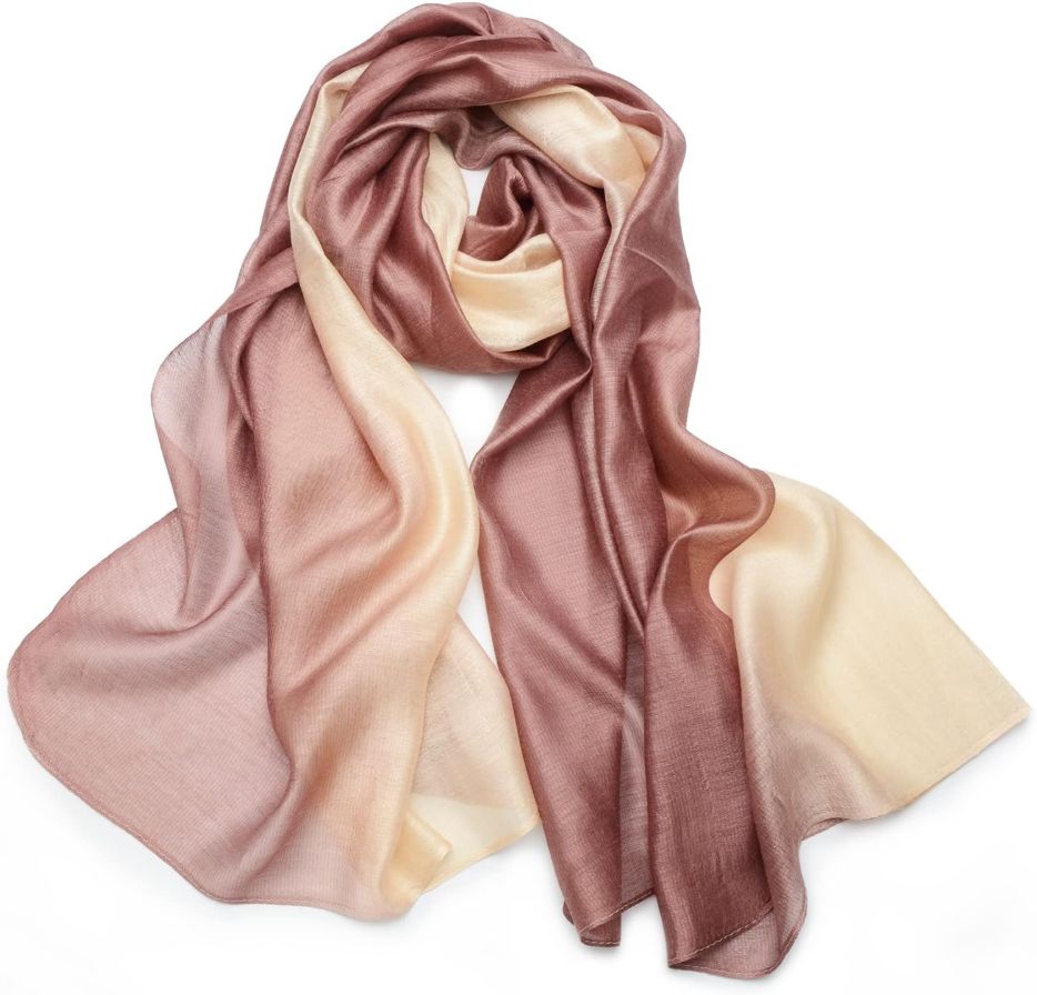 Cotton Silk Scarf Elegant Soft Wraps Color Shade Scarves for Women