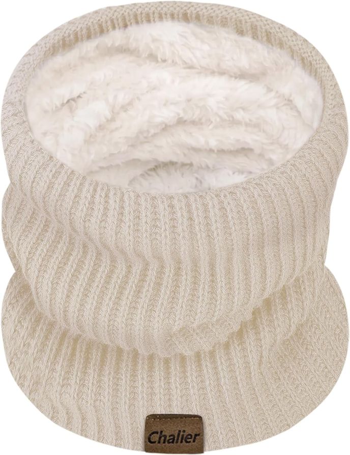 Chalier Infinity Scarf Neck Warmer, Fleece Lined Winter Scarves