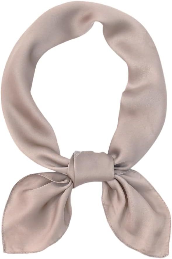 FONYVE Silk Feeling Scarf Medium Square Satin Head Scarf for Women 27.5“