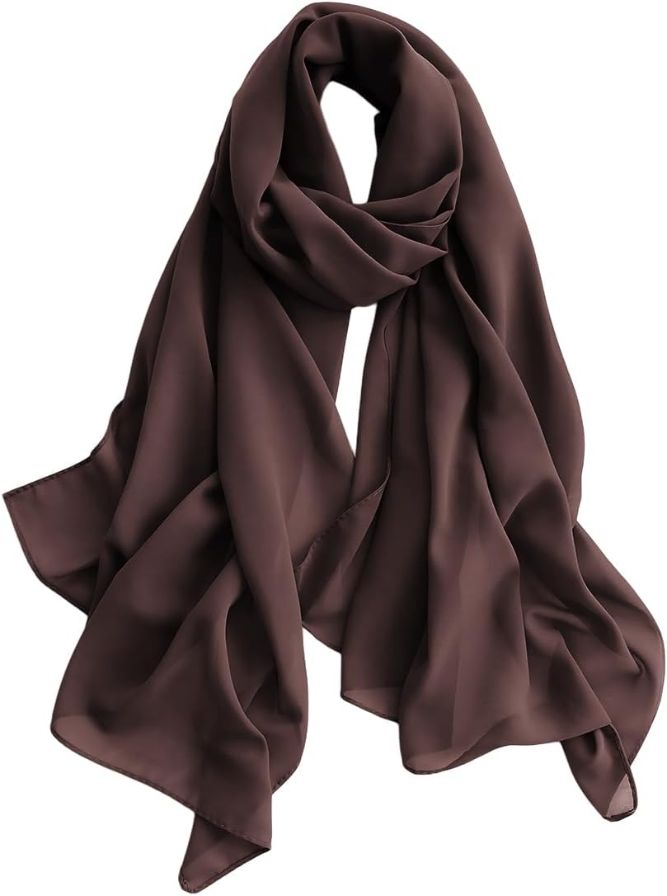 Harewom Long Sheer Chiffon Hijab Scarf for Women, Lightweight Shawl Wrap
